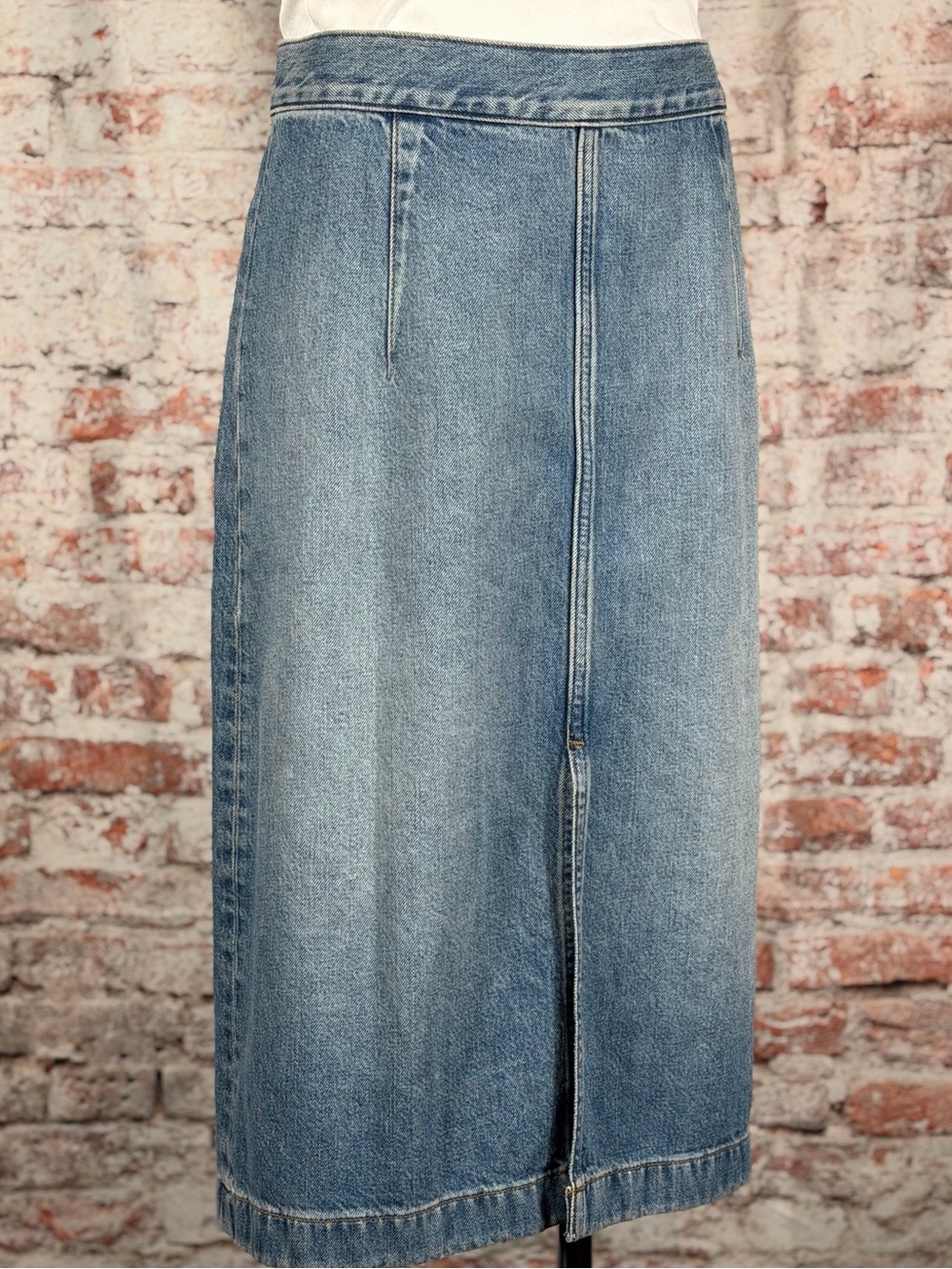 NWT Madewell Classic Light Blue Denim Midi Skirt
